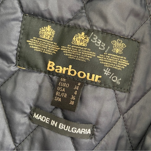 Barbour Waxed Jacket Black Women's Size 4 - Picture 3 of 6